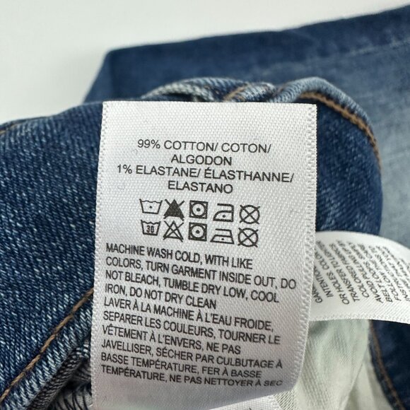 Lucky Brand Easy Rider Boot Raw Hem Women's size 14 Dark Wash Blue Denim Jeans - Picture 5 of 6